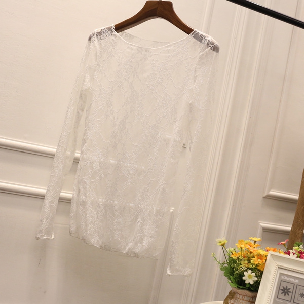 Κυρίες δαντέλα μπλούζα - μοντέλο 4 κορυφή