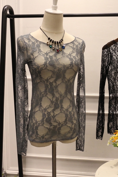 Κυρίες δαντέλα μπλούζα - μοντέλο 4 κορυφή