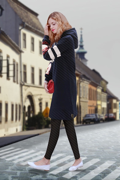 Дамски жилетки с качулка - сиви и тъмносини