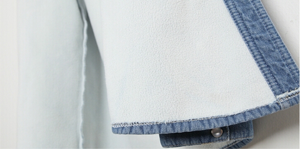 Τζιν μπουφάν των γυναικών με βελούδο