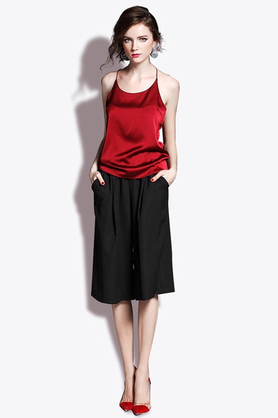 Γυναικείο πολυτελές σατέν γιλέκο - κόκκινο, μαύρο, άσπρο