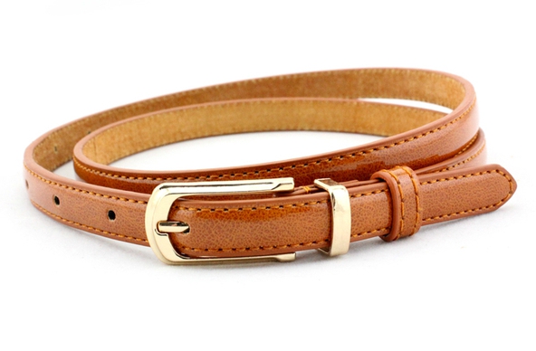 Οι γυναίκες λεπτές χρώματα ζώνη από δέρμα - κίτρινο, μπλε, ραβδωτό, λευκό, καφέ