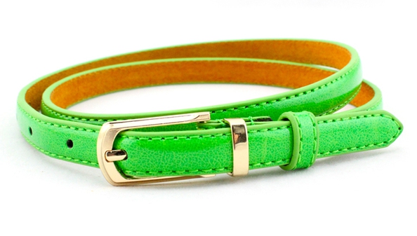 Οι γυναίκες λεπτές χρώματα ζώνη από δέρμα - κίτρινο, μπλε, ραβδωτό, λευκό, καφέ