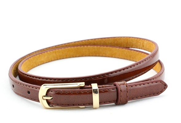 Οι γυναίκες λεπτές χρώματα ζώνη από δέρμα - κίτρινο, μπλε, ραβδωτό, λευκό, καφέ