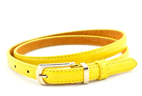 Οι γυναίκες λεπτές χρώματα ζώνη από δέρμα - κίτρινο, μπλε, ραβδωτό, λευκό, καφέ