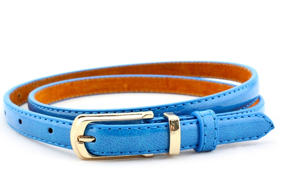 Οι γυναίκες λεπτές χρώματα ζώνη από δέρμα - κίτρινο, μπλε, ραβδωτό, λευκό, καφέ