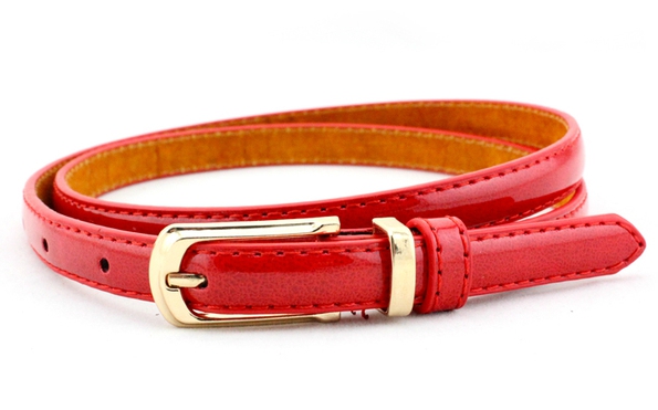 Οι γυναίκες λεπτές χρώματα ζώνη από δέρμα - κίτρινο, μπλε, ραβδωτό, λευκό, καφέ