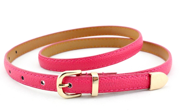 Οι γυναίκες λεπτές χρώματα ζώνη από δέρμα - κίτρινο, μπλε, ραβδωτό, λευκό, καφέ