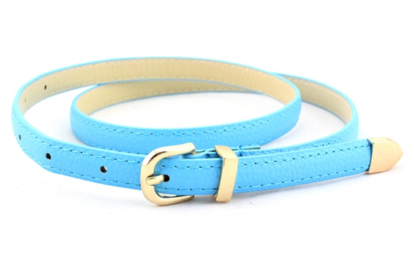 Οι γυναίκες λεπτές χρώματα ζώνη από δέρμα - κίτρινο, μπλε, ραβδωτό, λευκό, καφέ