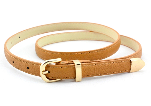 Οι γυναίκες λεπτές χρώματα ζώνη από δέρμα - κίτρινο, μπλε, ραβδωτό, λευκό, καφέ