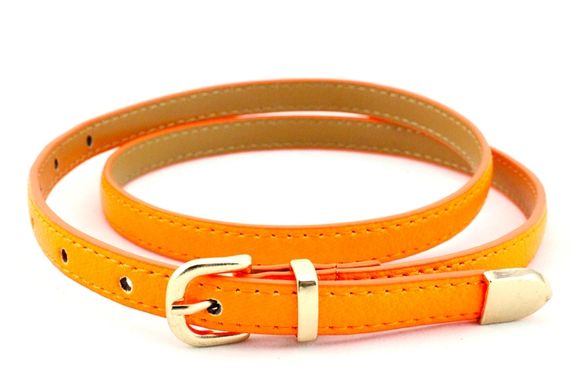 Οι γυναίκες λεπτές χρώματα ζώνη από δέρμα - κίτρινο, μπλε, ραβδωτό, λευκό, καφέ