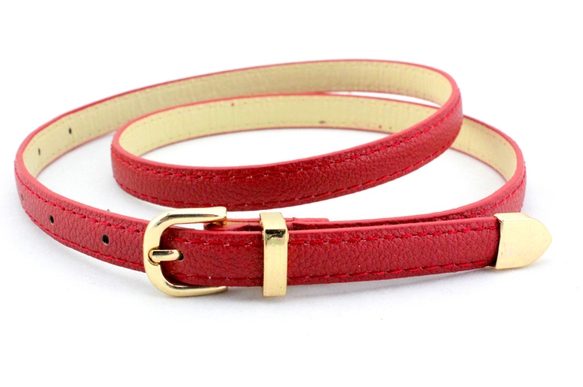 Οι γυναίκες λεπτές χρώματα ζώνη από δέρμα - κίτρινο, μπλε, ραβδωτό, λευκό, καφέ