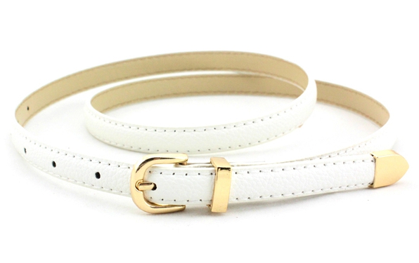 Οι γυναίκες λεπτές χρώματα ζώνη από δέρμα - κίτρινο, μπλε, ραβδωτό, λευκό, καφέ