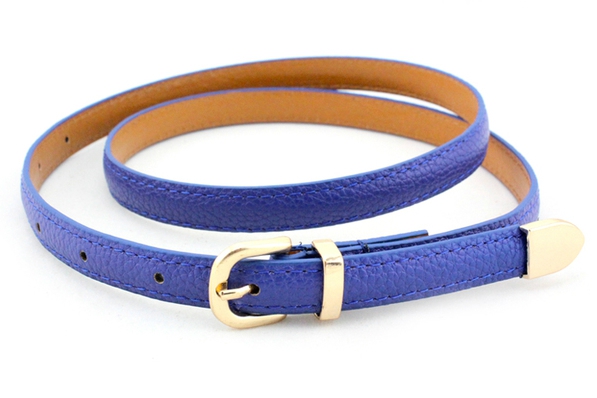 Οι γυναίκες λεπτές χρώματα ζώνη από δέρμα - κίτρινο, μπλε, ραβδωτό, λευκό, καφέ