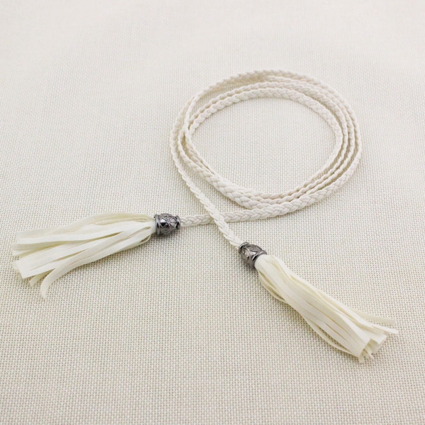 Κυρίες δερμάτινη ζώνη - τύπου αλυσίδας - κορυφαία μοντέλα, μήκους 110-130 cm