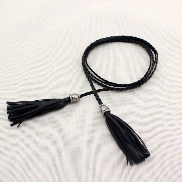 Κυρίες δερμάτινη ζώνη - τύπου αλυσίδας - κορυφαία μοντέλα, μήκους 110-130 cm