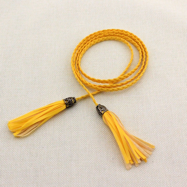 Κυρίες δερμάτινη ζώνη - τύπου αλυσίδας - κορυφαία μοντέλα, μήκους 110-130 cm