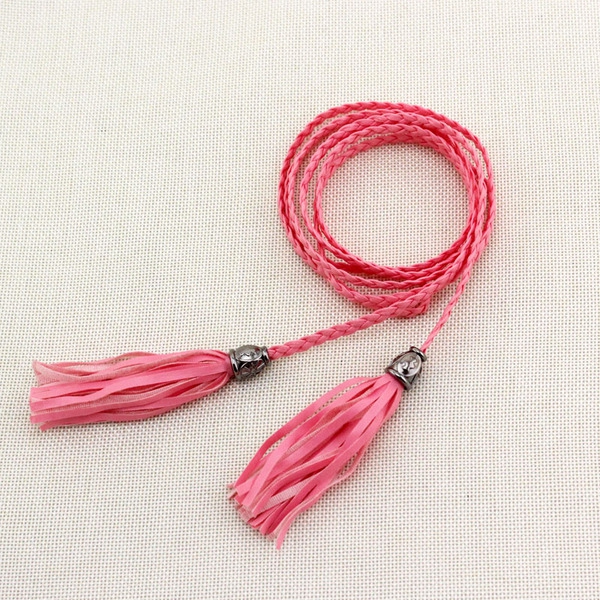 Κυρίες δερμάτινη ζώνη - τύπου αλυσίδας - κορυφαία μοντέλα, μήκους 110-130 cm