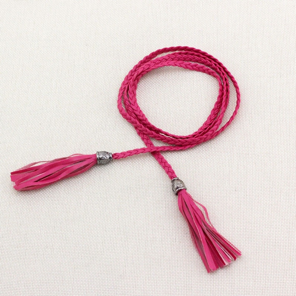 Κυρίες δερμάτινη ζώνη - τύπου αλυσίδας - κορυφαία μοντέλα, μήκους 110-130 cm