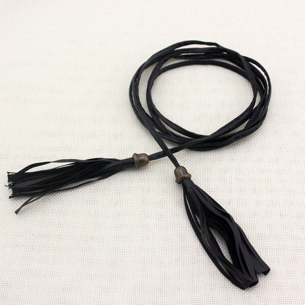 Κυρίες δερμάτινη ζώνη - τύπου αλυσίδας - κορυφαία μοντέλα, μήκους 110-130 cm