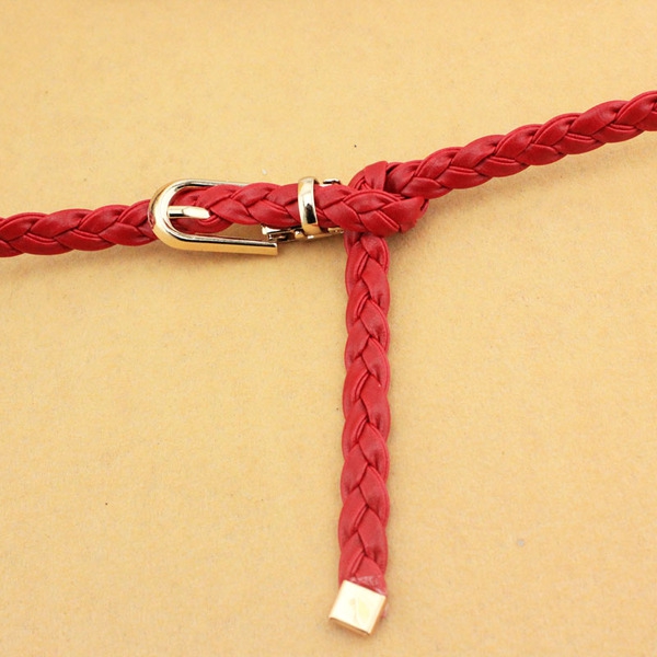 Декоративен дамски тънък колан - различни топ модели - червен, бял, розов, бежов, жълт, син - дължина 105 см, ширина 1 см