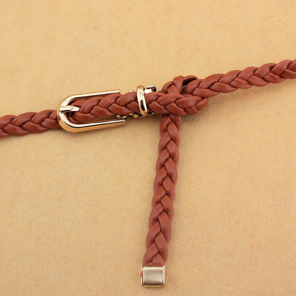 Декоративен дамски тънък колан - различни топ модели - червен, бял, розов, бежов, жълт, син - дължина 105 см, ширина 1 см