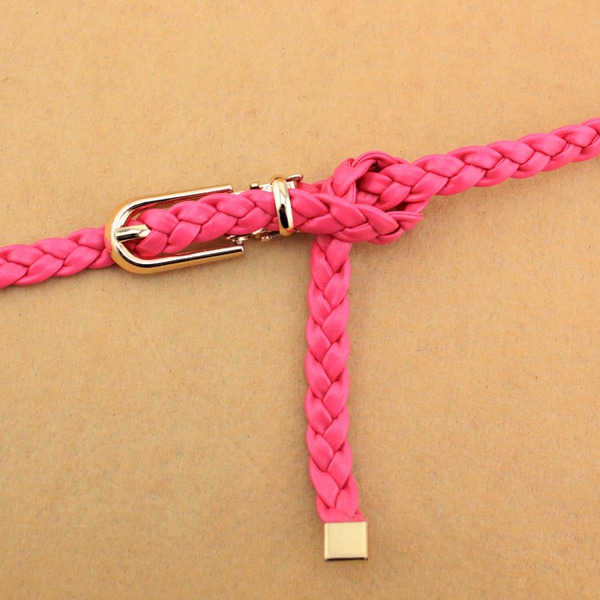 Декоративен дамски тънък колан - различни топ модели - червен, бял, розов, бежов, жълт, син - дължина 105 см, ширина 1 см