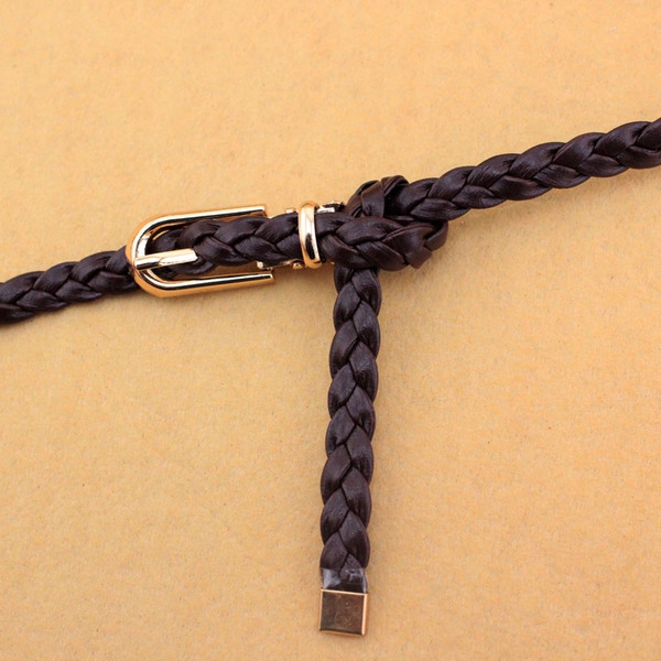 Декоративен дамски тънък колан - различни топ модели - червен, бял, розов, бежов, жълт, син - дължина 105 см, ширина 1 см