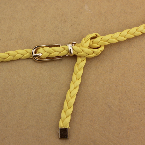 Декоративен дамски тънък колан - различни топ модели - червен, бял, розов, бежов, жълт, син - дължина 105 см, ширина 1 см