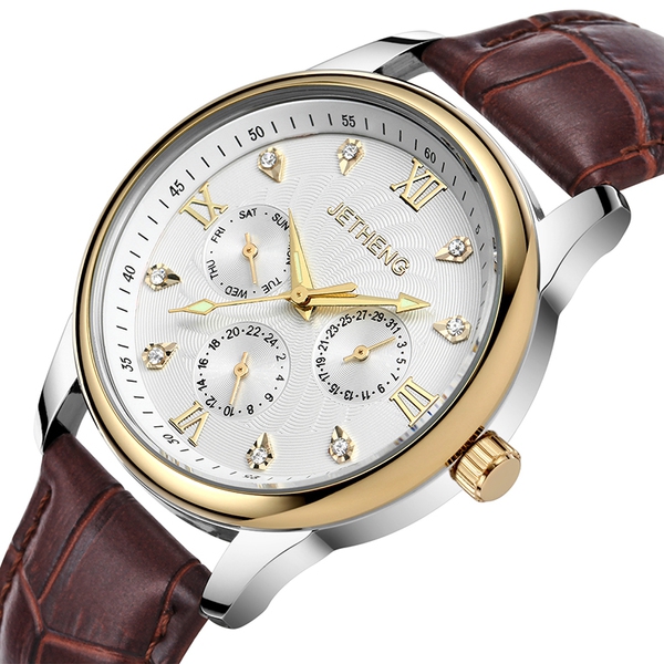 Ανδρικά ρολόγια χαλαζία με δερμάτινο λουρί