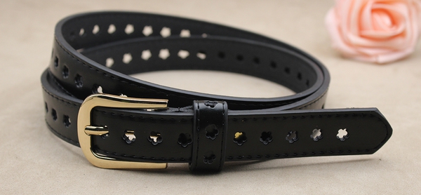 Дамски стилен колан - син, кафяв, бежов, розов от изкуствена кожа, дължина 105 см, ширина 2,3 см