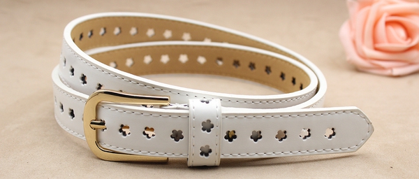 Дамски стилен колан - син, кафяв, бежов, розов от изкуствена кожа, дължина 105 см, ширина 2,3 см