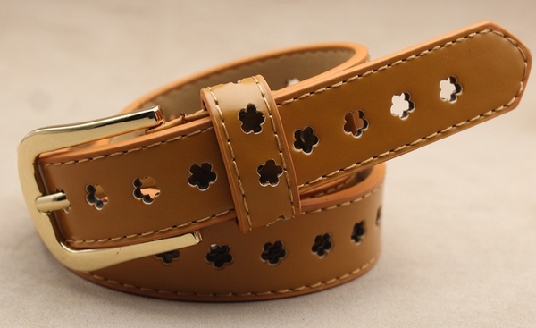 Дамски стилен колан - син, кафяв, бежов, розов от изкуствена кожа, дължина 105 см, ширина 2,3 см