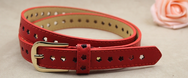 Дамски стилен колан - син, кафяв, бежов, розов от изкуствена кожа, дължина 105 см, ширина 2,3 см