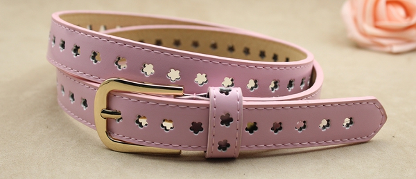 Дамски стилен колан - син, кафяв, бежов, розов от изкуствена кожа, дължина 105 см, ширина 2,3 см