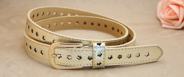 Дамски стилен колан - син, кафяв, бежов, розов от изкуствена кожа, дължина 105 см, ширина 2,3 см