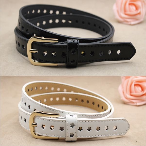 Дамски стилен колан - син, кафяв, бежов, розов от изкуствена кожа, дължина 105 см, ширина 2,3 см