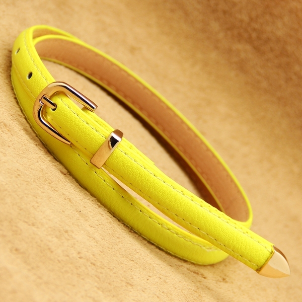 Дамски модерен тънък колан - топ мода, различни модели, дължина 105 см и ширина 1.4 см