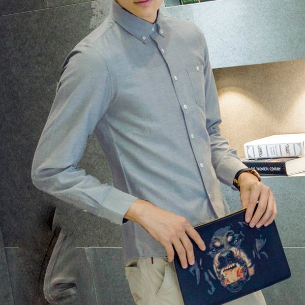 Μακρυμάνικο ανδρικό πουκάμισο με ή χωρίς βελούδινη επένδυση σε ροζ, μπλε, γκρι χρώμα