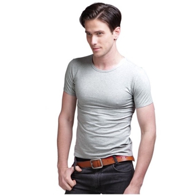 Къси мъжки памучни тениски с в-образни и о-бразни яки