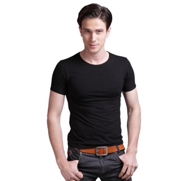 Къси мъжки памучни тениски с в-образни и о-бразни яки