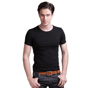 Къси мъжки памучни тениски с в-образни и о-бразни яки