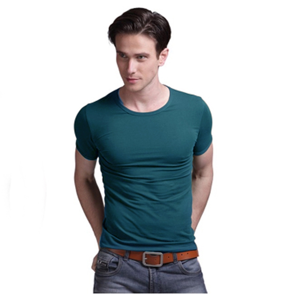 Къси мъжки памучни тениски с в-образни и о-бразни яки