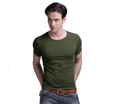 Къси мъжки памучни тениски с в-образни и о-бразни яки