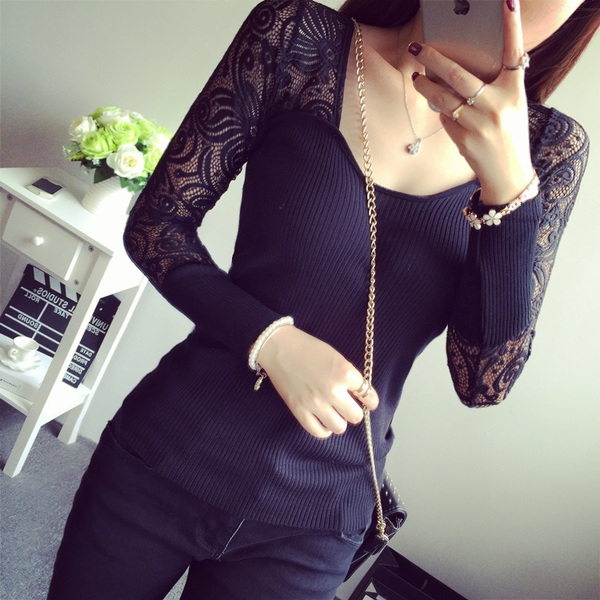 Уникална дамска блуза стандартен размер - червена, черна