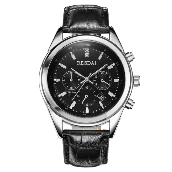 Мъжки каварцов часовник в 3 цвята с кожена каишка