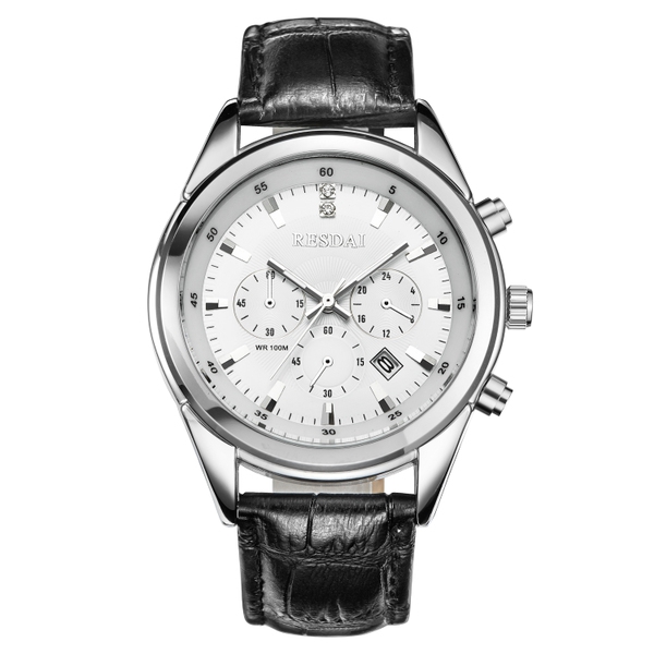 Мъжки каварцов часовник в 3 цвята с кожена каишка