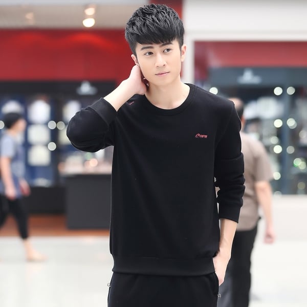 Ανδρικό αθλητικό σετ σε 2 μέρη σε γκρι, μαύρο, λευκό, μπλε και πράσινο χρώμα