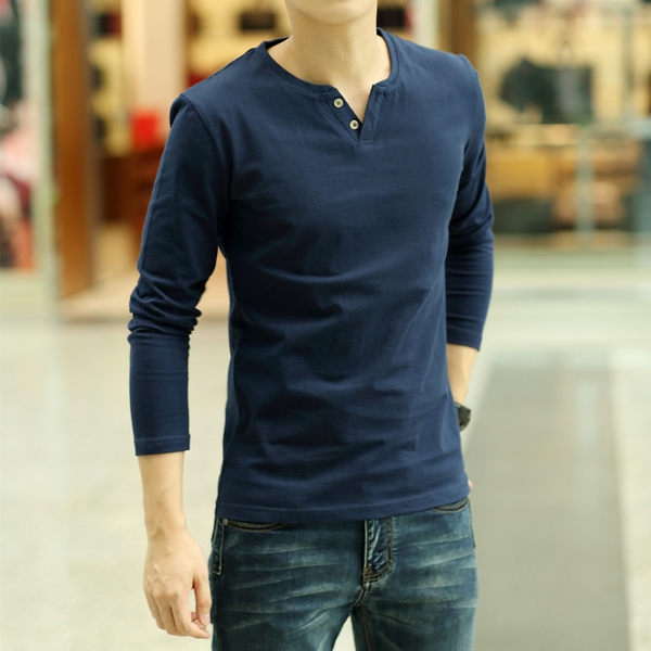 Мъжки памучни тениски с къс и дълъг ръкав -  9 модела         