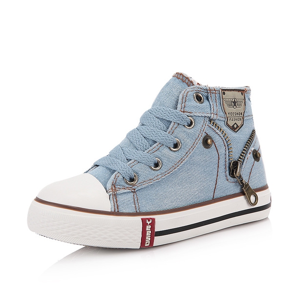 Детски сини обувки с цип и връзки за момчета- различни модели 